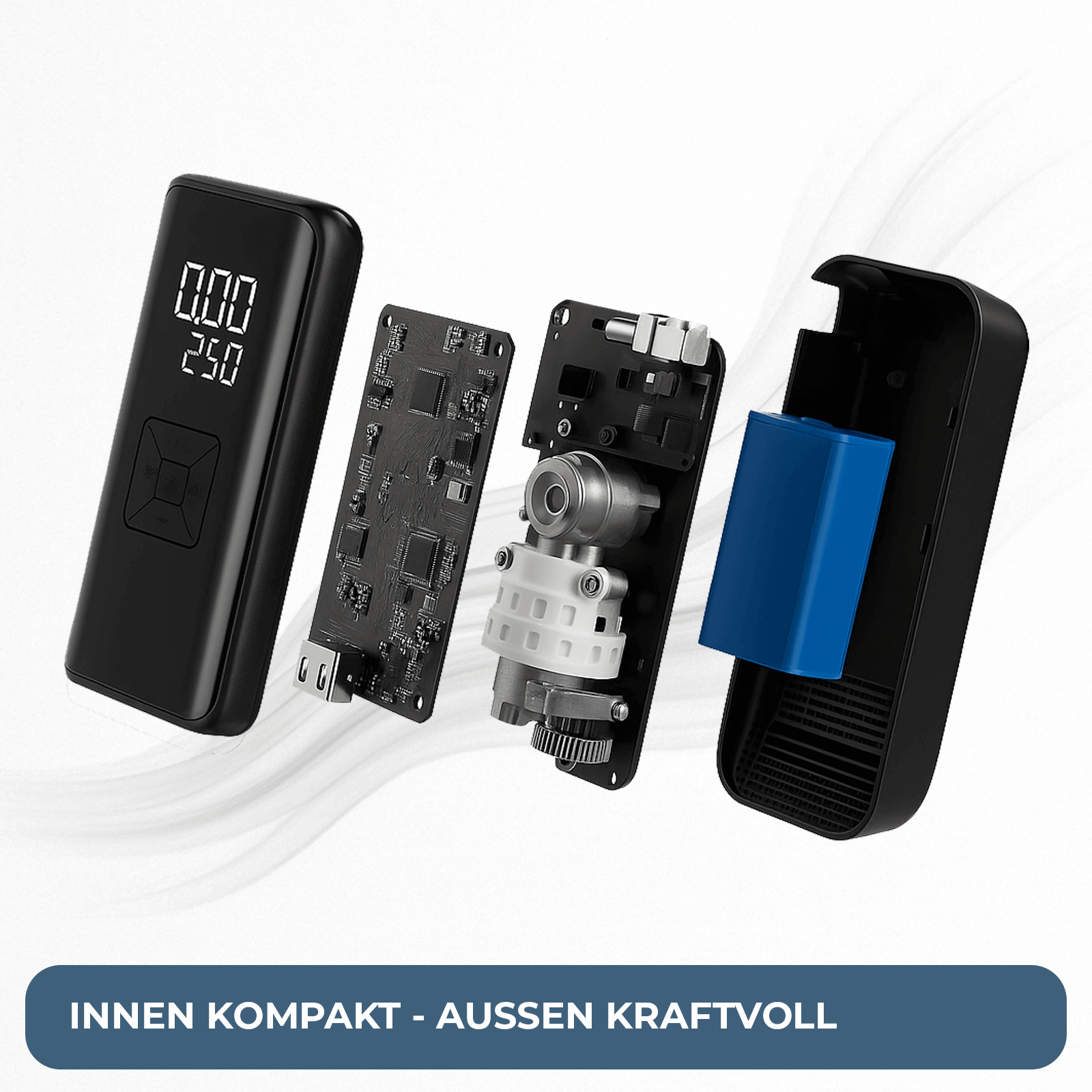 AirPulse One Tragbarer Mini-Kompressor mit Akku